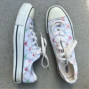 Converse All-Star Low Top White Rainbow Diamond Chain Jewel Print